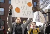  ??  ?? Lincoln Park High School students protest Monday.