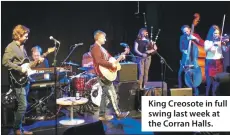  ??  ?? King Creosote in full swing last week at the Corran Halls.