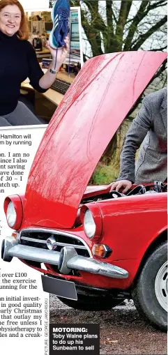  ??  ?? MOTORING: Toby Walne plans to do up his Sunbeam to sell