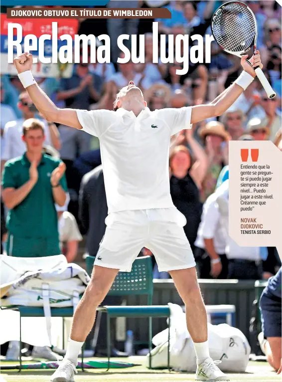  ?? FOTO AFP ?? Muy superior lució Novak Djokovic y en tan sólo tres sets venció a su rival Anderson.
