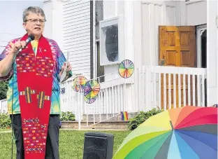  ?? SUBMITTED ?? Rev. Pix Butt poses for a photo at the Margate Pastoral Charge's Pride service on July 21, 2019.