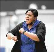  ?? DANIEL VARNADO FOR THE AJC ?? Mount Paran Christian coach Stephanie Dunn’s topranked Class 2A team (29-1) lost a coin flip and will have to play Thomson on the road.