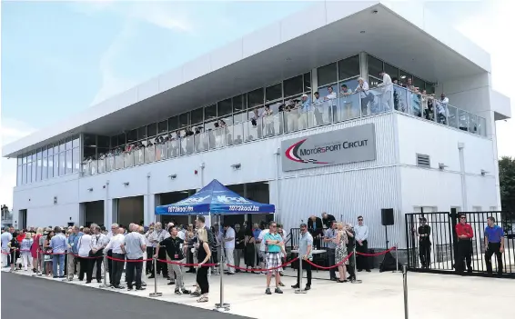  ??  ?? Four hundred invited guests were on hand for the grand opening of the Vancouver Island Motorsport Circuit on Monday.