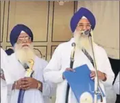  ??  ?? ■ Giani Gurbachan Singh reading out a hukamnama at the Akal Takht in the Golden Temple. HT FILE