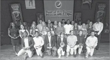  ?? CHRIS DESMOND/SPECIAL TO THE COMMERCIAL APPEAL ?? The top prep athletes from across the Shelby-Metro area were honored on Friday night at the 47th annual Pepsi Best of the Preps awards ceremony at the Germantown Performing Arts Center.