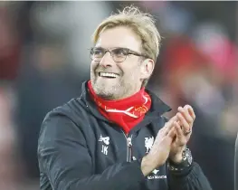  ?? REUTERS ?? Jurgen Klopp, 48 anni, allena il Liverpool dal 9 ottobre scorso