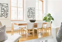  ?? SCOTT GABRIEL MORRIS/ TNS ?? Classic midcentury dining chairs, paired with wood elements, help create an open, fresh and inviting interior.