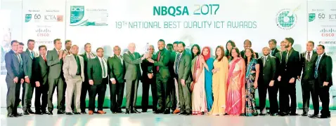  ??  ?? CAMMS team receiving the Gold award at 2017 National Best Quality ICT Awards