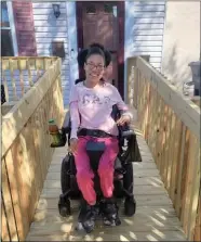  ?? SUBMITTED PHOTO ?? Lamoni Green on the ramp built at her house by volunteers so she can get in and out with her wheelchair.