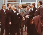  ?? ?? Pioneer: dr John Holmes (second right) sharing a joke with Mikhail Gorbachev