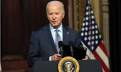  ?? ?? President Joe Biden speaks during a roundtable with Jewish community leaders at the White Houseon Wednesday. Photograph: Susan Walsh/AP