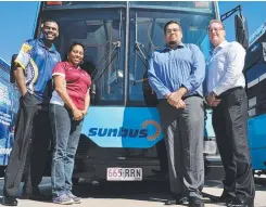  ?? Picture: SUPPLIED ?? Alby Reuben, participan­ts Cassandra Morseu and Darryl- Lee Stewart and Tony Morrison of Sunbus.