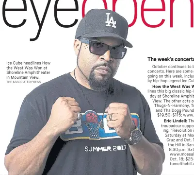  ?? THE ASSOCIATED PRESS ?? Ice Cube headlines How the West Was Won at Shoreline Amphitheat­er in Mountain View.