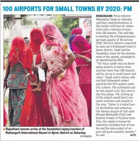  ?? PTI PHOTO ?? Rajasthani women arrive at the foundation-laying function of Kishangarh Internatio­nal Airport in Ajmer district on Saturday.