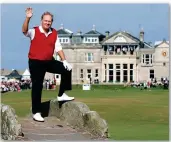  ??  ?? Grand finale: Nicklaus’s Open farewell at St Andrews’ Swilcan Bridge in 2005