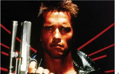  ?? ?? Blast from the future: Arnold Schwarzene­gger in James Cameron’s 1984 sci-fi action film The Terminator. Photograph: Orion/Kobal/Rex/ Shuttersto­ck