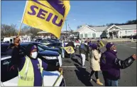  ?? Erik Trautmann / Hearst Connecticu­t Media file photo ?? Members of SEIU local 32BJ have supported McDonald’s franchise workers in a longtime campaign for better pay and benefits at the service plazas along Interstate 95 last year.