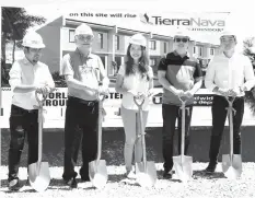  ??  ?? Johndorf Ventures Corp. executives lead the groundbrea­king of Tierra Nava in Carcar City, from left: project manager Arch't. Jack Remo, COO Jimmy Alvarez, managing director Abigail Lim, CEO Richard D. Lim and Eng'r Raymond Wilson O. Lim, director for...