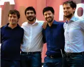  ??  ?? Ieri a Reggio Emilia Da sinistra Pippo Civati (Possibile), Nicola Fratoianni (SI), Roberto Speranza (Art.1-Mdp) e Alessandro Capelli (Campo progressis­ta)