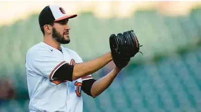  ?? JULIO CORTEZ/AP ?? Orioles rookie Grayson Rodriguez altered his stance with runners on base, crediting the team’s pitching department for identifyin­g ways he was tipping his pitches.