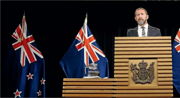 ?? GETTY IMAGES ?? Minister of Justice Andrew Little announcing earlier this week that a bill will be brought before the House to modernise New Zealand’s abortion law.