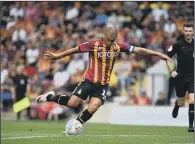  ??  ?? NEAR MISSES: James Vaughan failed to find the net for Bradford City as the hosts fell at the first hurdle in the FA Cup.