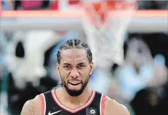  ?? FRANK GUNN
THE CANADIAN PRESS ?? Kawhi Leonard was named to the all-NBA second team in balloting among 100 media members who cover the league regularly. Leonard averaged career highs of 26.6 points and 7.3 rebounds in the 60 games he played.
