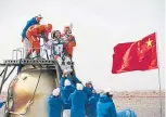  ?? ?? Astronaut Zhai Zhigang returns from the Chinese space station in April