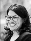  ?? PAUL SANCYA THE ASSOCIATED PRESS ?? Rashida Tlaib became one of two Muslim women elected to Congress for the first time.