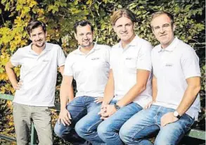  ?? KK/GUSTA GARDEN ?? Lukas Bürger, Armin Buttazoni, Fabian Pirker und David Dietrich
(von links) exportiere­n rund 90 Prozent ihrer Waren