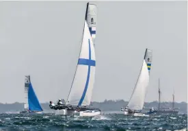  ?? FOTO: JOHAN EKBLOM/SPV ?? Sinem Kurtbay och Akseli Keskinen jagar EM-medalj i Nacra 17.