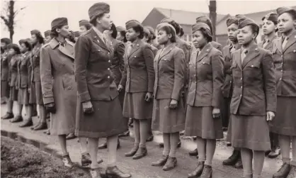  ?? ?? Members of the 6888th battalion stand in formation in Birmingham, England, in 1945. Photograph: US Army Photo/AP