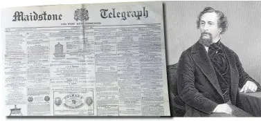  ??  ?? The Maidstone Telegraph reported on the 1865 Staplehurs­t railway crash which Charles Dickens was involved in