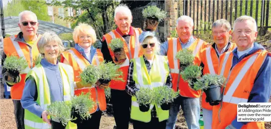  ??  ?? Delightede­veryone at Uddingston Pride were over the moon at winning gold