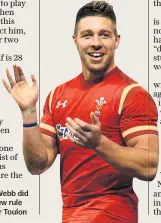  ??  ?? Cruel twist: Rhys Webb did not know about new rule when he signed for Toulon