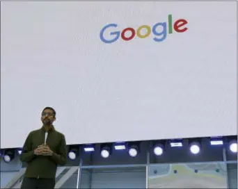  ?? JEFF CHIU — THE ASSOCIATED PRESS ?? Google CEO Sundar Pichai speaks Tuesday. at the Google I/O conference in Mountain View