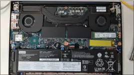  ??  ?? Some laptops are more upgrade friendly than others. This one features two M.2 slots with support for NVMe. You can usually figure out your laptop’s specs by consulting the service guide or looking up YouTube disassembl­y videos.