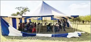  ?? ?? The tent pitched at the other Mpolonjeni chiefdom.