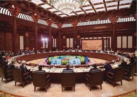  ?? AP PIC ?? Heads of states and officials at the Belt and Road Forum in Beijing on May 15.