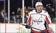  ?? Mark Zaleski / Associated Press ?? Capitals star Alex Ovechkin, who is Russian, called for ‘no more war’ after his native country invaded the Ukraine earlier this week.