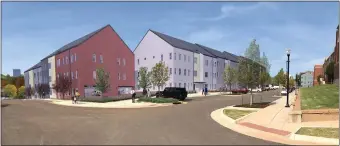  ??  ?? The next phase of developmen­t at Page Woodson, shown in this rendering, will add 114 units of market rate housing.