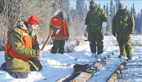  ?? ANDREA HILL ?? Canadian Rangers, shown in La Ronge teaching survival skills to the Armed Forces in 2017, are in Hatchet Lake to help in the COVID fight.