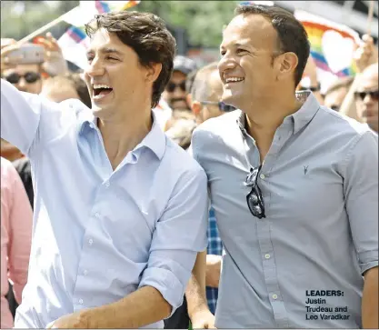  ??  ?? leaders: Justin Trudeau and leo Varadkar