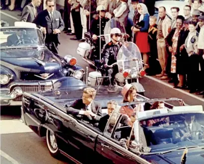  ??  ?? American President John F. Kennedy was assassinat­ed while travelling in a motorcade in 1963. Pic Reuters