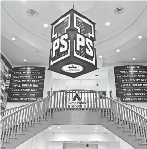  ?? JEFF ZILLGITT/USA TODAY SPORTS ?? The entrance to LeBron James’ I Promise School in Akron, Ohio. James hopes the school will provide support for parents and students.