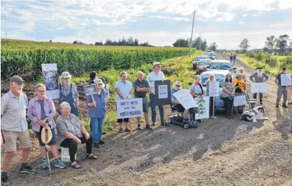  ?? FILE ?? A group of concerned citizens from the Burlington area in Kings County and other North Mountain communitie­s held a rally on McNally Road in September to protest the scheduled aerial spraying of glyphosate on a nearby recovering clear cut.