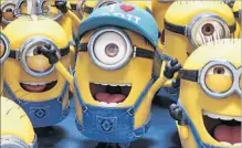  ?? Illuminati­on and Universal Pictures ?? THE MINIONS spend much of “Despicable Me 3” by themselves.