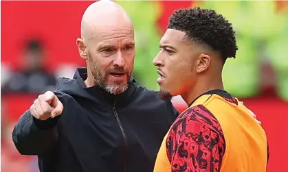  ?? ?? Erik ten Hag has exiled Jadon Sancho from the first team squad at Manchester United. Photograph: Matthew Peters/Manchester United/ Getty Images