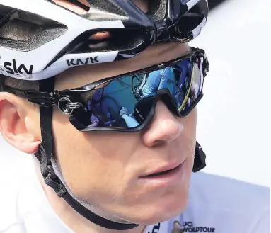 ?? AP ?? Four-time Tour de France cycling race winner Chris Froome of Britain looks on during a training near Saint-Mars-la-Reorthe, France, yesterday ahead of today’s start of the Tour de France cycling race.