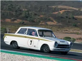  ??  ?? Soper’s Lotus Cortina won the second U2TC heat, after the Banks’ Alfa GTA took the first